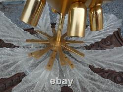 Vintage murano Glass leaf Chandelier Lamp 1970