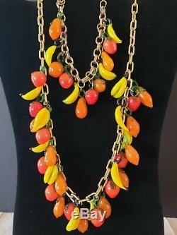 Vintage murano Venetian glass fruit necklace and bracelet! FREE SHIPPING