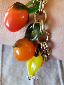 Vintage murano Venetian glass fruit necklace and bracelet! FREE SHIPPING