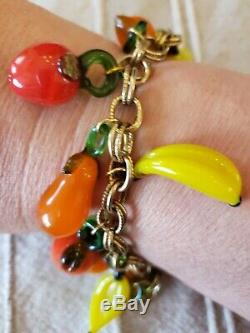 Vintage murano Venetian glass fruit necklace and bracelet! FREE SHIPPING