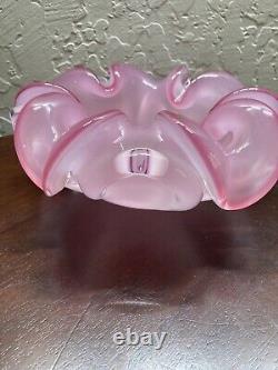 Vintage murano glass ashtray pink