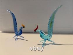 Vintage murano glass birds set of 2