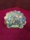 Vintage murano glass bowl 9 Inx 2.5in With Thumb Hook, Scalloped Rim Multi Color