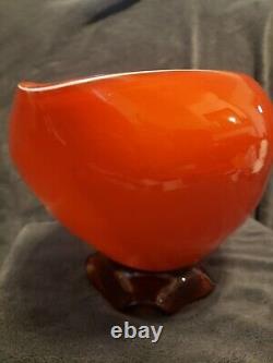 Vintage murano glass bowl orange