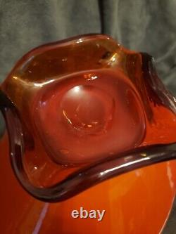 Vintage murano glass bowl orange