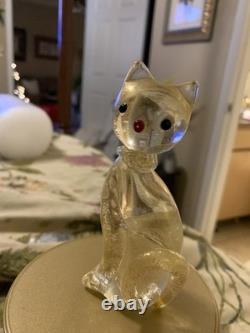 Vintage murano glass cat figurine Gold