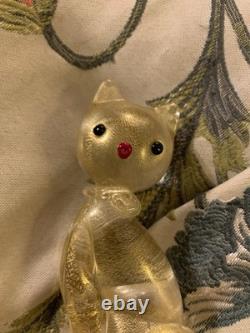 Vintage murano glass cat figurine Gold