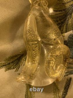 Vintage murano glass cat figurine Gold