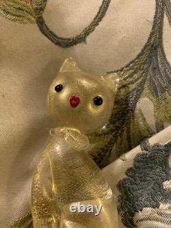 Vintage murano glass cat figurine Gold