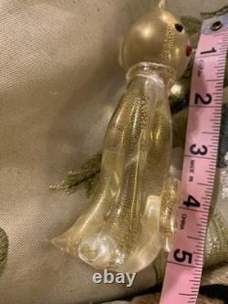 Vintage murano glass cat figurine Gold