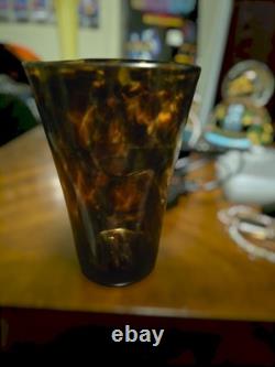 Vintage murano glass tortoise shell vase