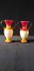 Vintage murano glass vases, sunset, red yellow and orange, from Italy. 9.5in