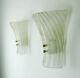 Vintage pair of italian ice glass WALL LAMPS 1960s murano glass sconces