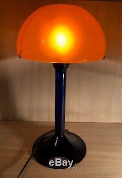 Vintage1980sHand Blown Murano GlassBlue/OrangeCupola LampCarlo Moretti