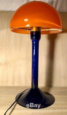 Vintage1980sHand Blown Murano GlassBlue/OrangeCupola LampCarlo Moretti