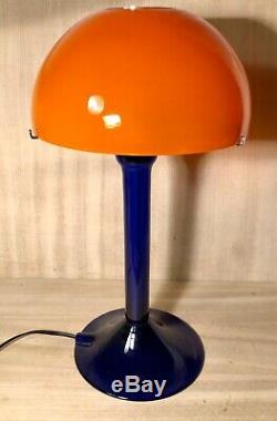 Vintage1980sHand Blown Murano GlassBlue/OrangeCupola LampCarlo Moretti