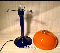 Vintage1980sHand Blown Murano GlassBlue/OrangeCupola LampCarlo Moretti
