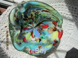 Vntg. Murano Tutti Frutti AVeM Mid-Century Art Glass Ashtray