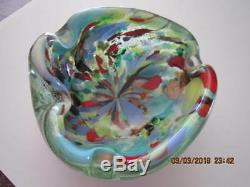 Vntg. Murano Tutti Frutti AVeM Mid-Century Art Glass Ashtray