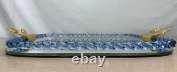 Vtg 1950s Murano Mirrored Glass Vanity Tray with Cobalt Twisted Glass Edge