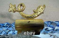 Vtg 1950s Murano Mirrored Glass Vanity Tray with Cobalt Twisted Glass Edge