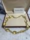 Vtg. 24 Karat Gold Foil & Crystal Clear Murano Glass, Twist necklace 1980's