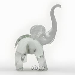 Vtg 8 Vintage Murano Art Glass Trunk Up Elephant Sculpture by Lucio Zanetti