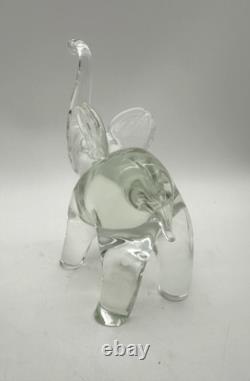 Vtg 8 Vintage Murano Art Glass Trunk Up Elephant Sculpture by Lucio Zanetti