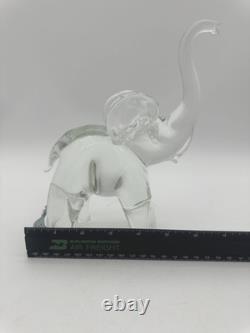Vtg 8 Vintage Murano Art Glass Trunk Up Elephant Sculpture by Lucio Zanetti