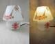 Vtg 80s Mushroom Lamp Murano Glass White Painted Pink Roses Tabletop Lamp