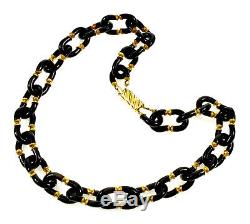 Vtg Archimede Seguso For Chanel Murano Venetuan Black Glass Necklace