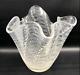 Vtg Aureliano Toso Murano Art Glass White Filigrana Free Form Bowl Signed