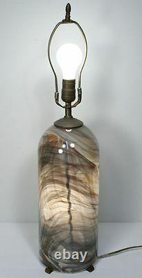 Vtg GLASSLIGHT STUDIO Signed Dome Glass Lamp. Modern Dome Swirl Glass. PA, USA