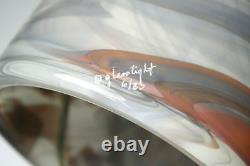 Vtg GLASSLIGHT STUDIO Signed Dome Glass Lamp. Modern Dome Swirl Glass. PA, USA