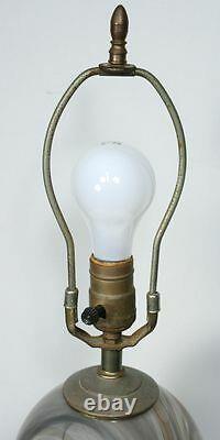 Vtg GLASSLIGHT STUDIO Signed Dome Glass Lamp. Modern Dome Swirl Glass. PA, USA