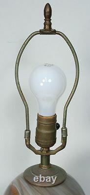 Vtg GLASSLIGHT STUDIO Signed Dome Glass Lamp. Modern Dome Swirl Glass. PA, USA