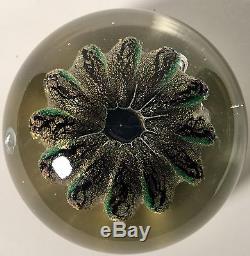 Vtg Hand Blown Murano Style Art Glass Cactus Paperweight Desktop Rare Green