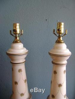 Vtg Irish Shamrock Clover Hollywood Regency Italy Glass Lamp Murano Eglomise