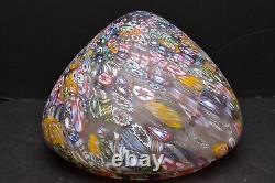 Vtg Italian Venetian Murano Millefiori Mushroom Lamp Glass Shade Only (repaired)