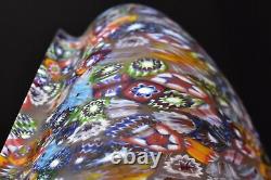 Vtg Italian Venetian Murano Millefiori Mushroom Lamp Glass Shade Only (repaired)