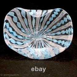 Vtg MURANO AVEM Bowl ZANFIRICO ArT GLaSs Italy RIGAREE Latticino RETORTOLI