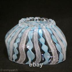 Vtg MURANO AVEM Bowl ZANFIRICO ArT GLaSs Italy RIGAREE Latticino RETORTOLI