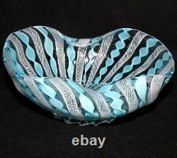 Vtg MURANO AVEM Bowl ZANFIRICO ArT GLaSs Italy RIGAREE Latticino RETORTOLI