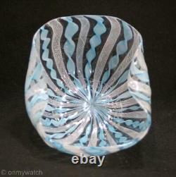 Vtg MURANO AVEM Bowl ZANFIRICO ArT GLaSs Italy RIGAREE Latticino RETORTOLI