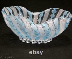 Vtg MURANO AVEM Bowl ZANFIRICO ArT GLaSs Italy RIGAREE Latticino RETORTOLI