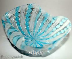 Vtg MURANO AVEM Bowl ZANFIRICO ArT GLaSs Italy RIGAREE Latticino RETORTOLI