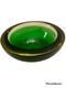 Vtg MURANO Art Glass Green SOMMERSO BOWL Or Ashtray, Sliced Top, 1960's