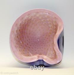 Vtg MURANO Bowl BARBiNi 7 GEODE Italy ArT GLaSs GOLD Aventurine BULLICANTE