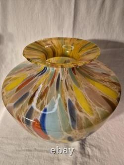 Vtg Maestri Vetrai Murano Italy Style Art Glass Vase Confetti Design Mouthblown