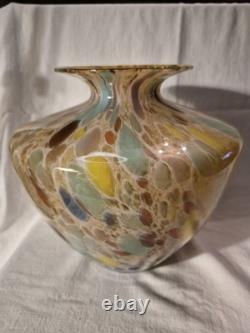 Vtg Maestri Vetrai Murano Italy Style Art Glass Vase Confetti Design Mouthblown